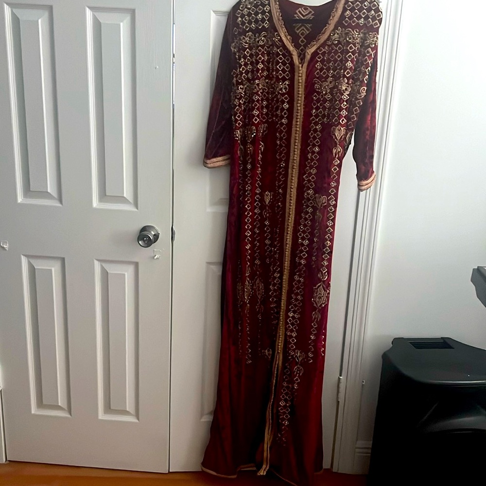 Moroccan dress embroidered with colorful colors